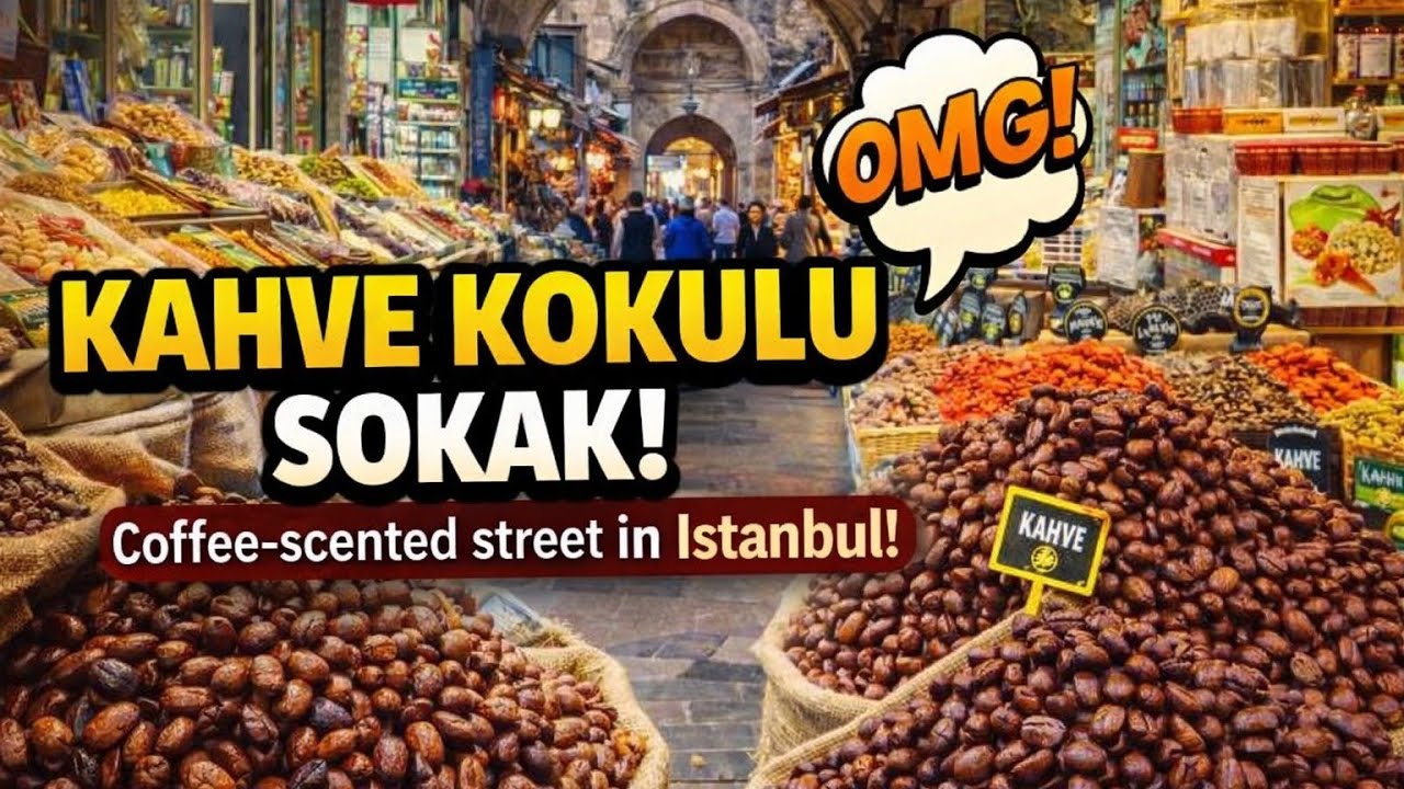 Coffee-scented street in Istanbul. Kahve kokulu sokak.