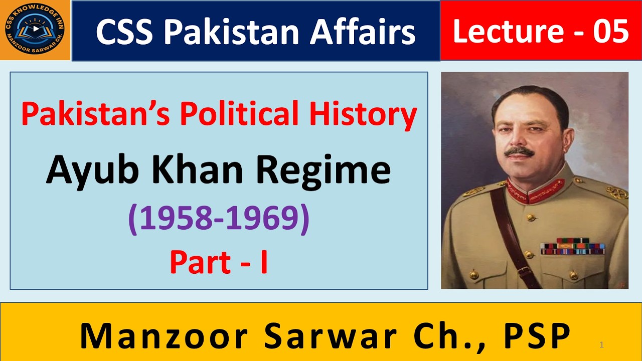 Ayub Khan Regime | EBDO | Basic Democracies | Indus Waters Treaty | 1962 Constitution |