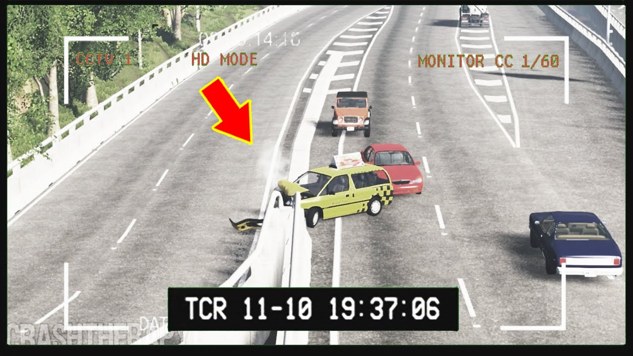 Accidents caught on a CCTV camera - BeamNG DRIVE - Crash Therapy