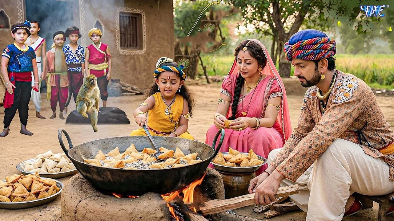 जब मैया ने अपने कान्हा को देशी चूल्हे पर समोसा बनाना सिखाया || YMKN