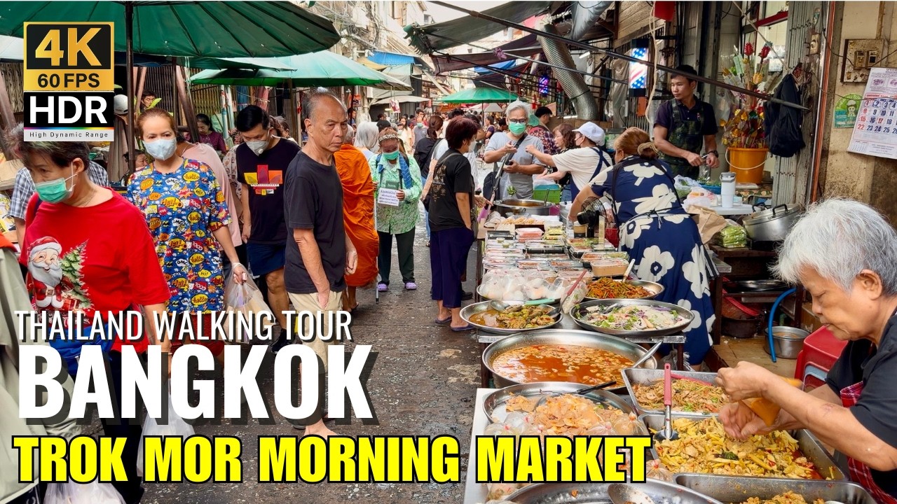 ☀️ Trok Mor Morning Market: Authentic Thai Street Food in Old Town [4K HDR]