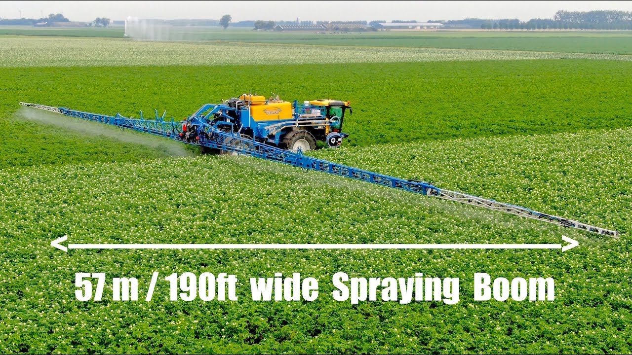 Spraying Tulips and Potatoes | 57m/190ft wide spraying boom | Delvano Euro-Trac | Franzen landbouw