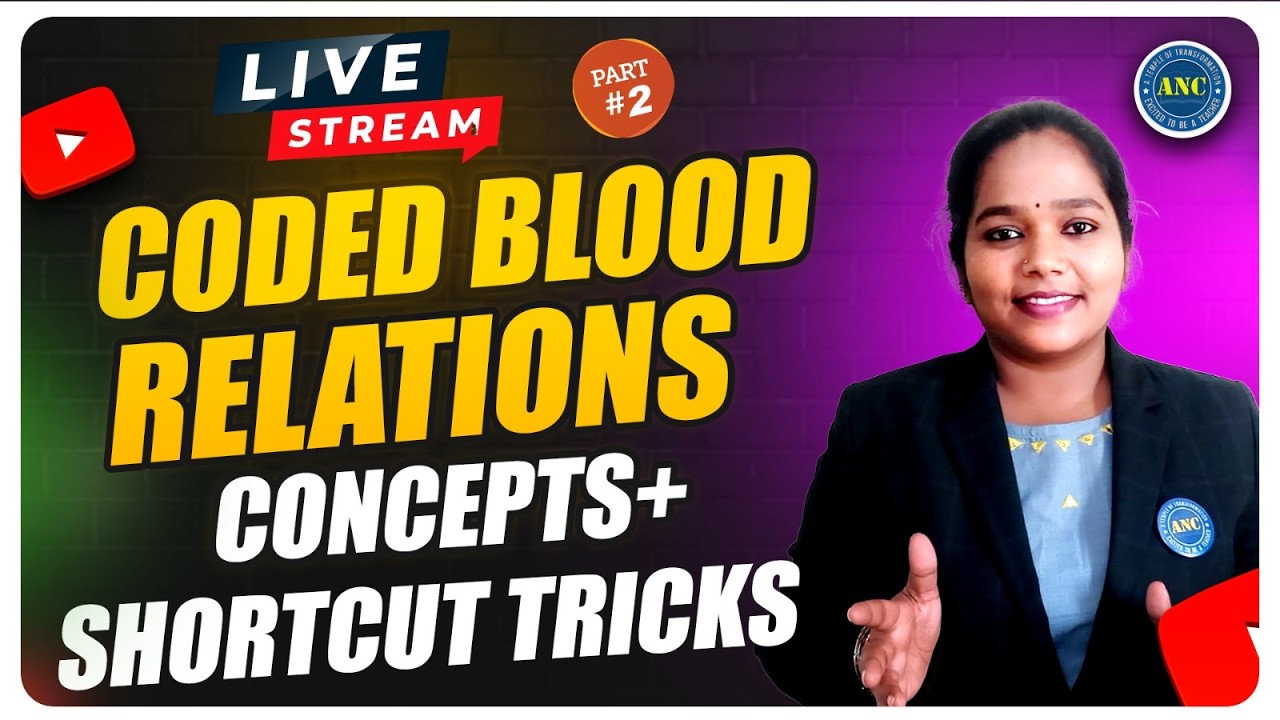🔴 Live | Coded Blood Relations Tricks 🔥 | Reasoning Shortcut Methods |APPSC|TGPSC | RRB |CSAT|Part-2