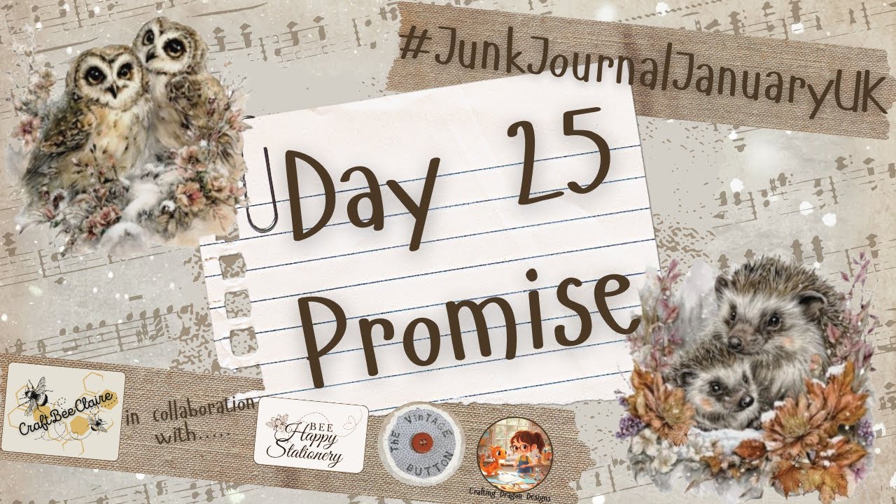 #JunkJournalJanuaryUK #day25 - Promise + giveaway 🤩🐝🥳