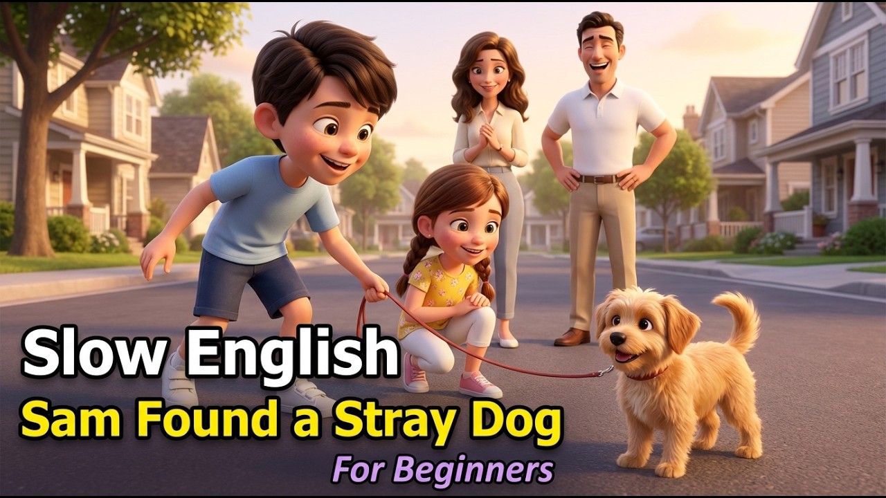 Sam Found a Stray Dog | English Listening Practice for Beginners (A1 Level)