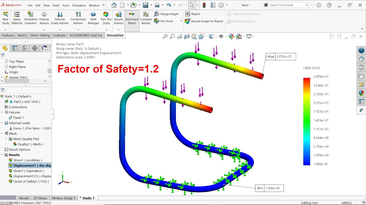 SolidWorks Simulation Tutorial: Chair Base