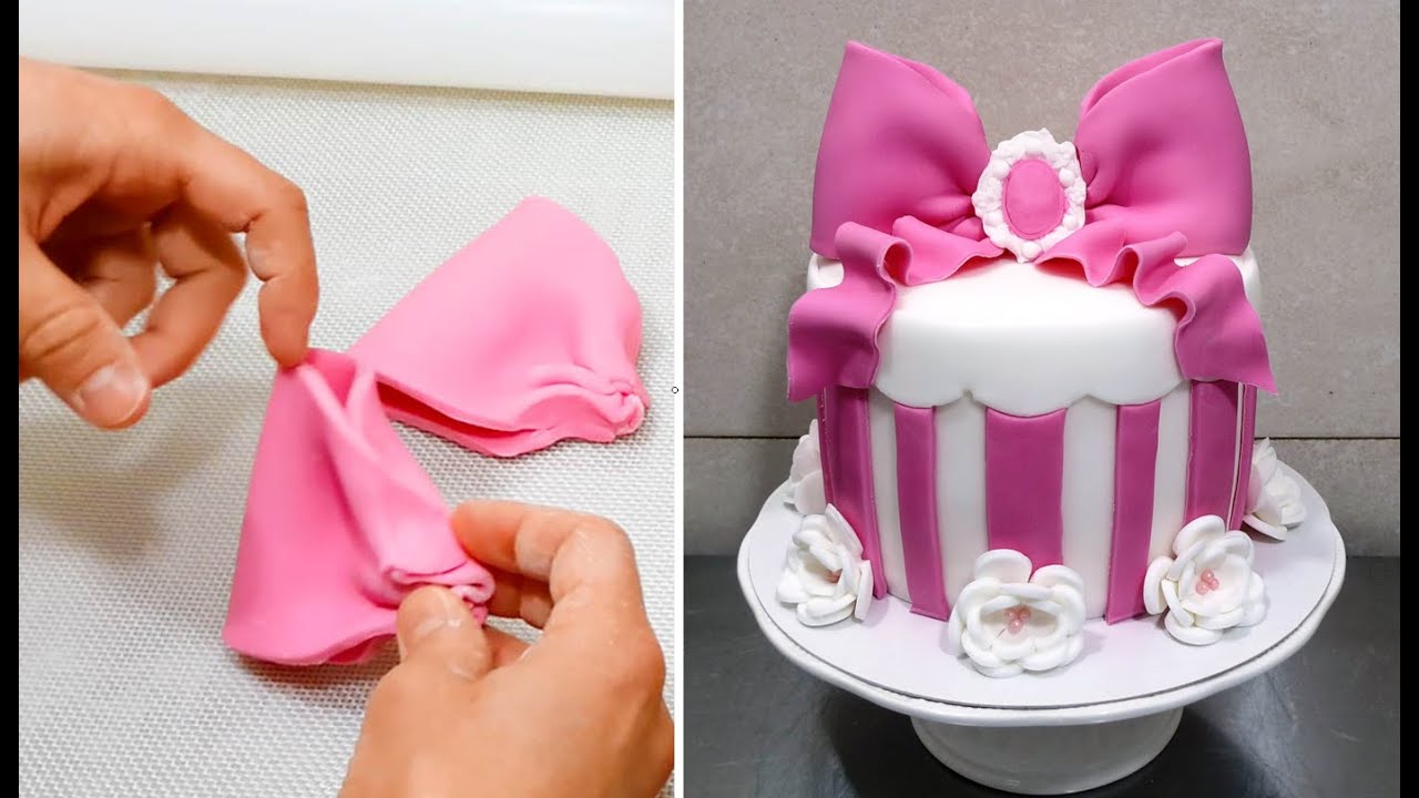 Pink Gift Box Cake - Birthday Cake Ideas by CakesStepbyStep
