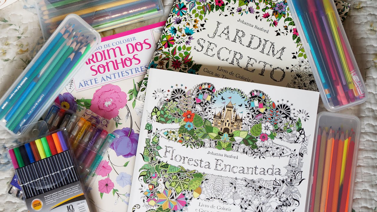 Meus Livros de Colorir + Materiais Que Uso Para Pintar - Por Jéssica Freitas
