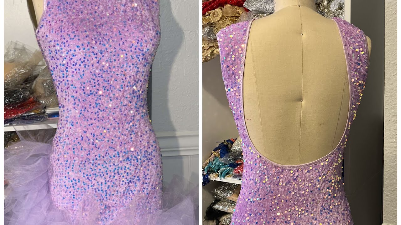 How to sew a dress, sewing a beginner dress, backless dress , sequin dress