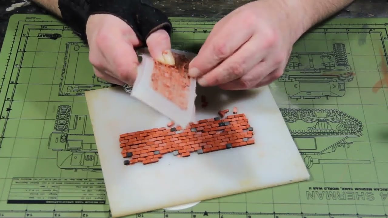 Making a cobblestone road in 1/35th scale.