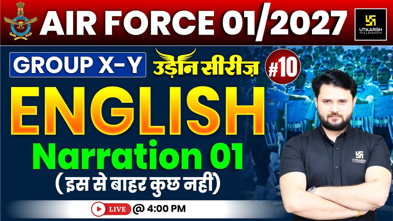Airforce 01/2027 English 10 | Narration 🚀 | Group X & Y | उड़ान सीरीज़ | Vikas Sir