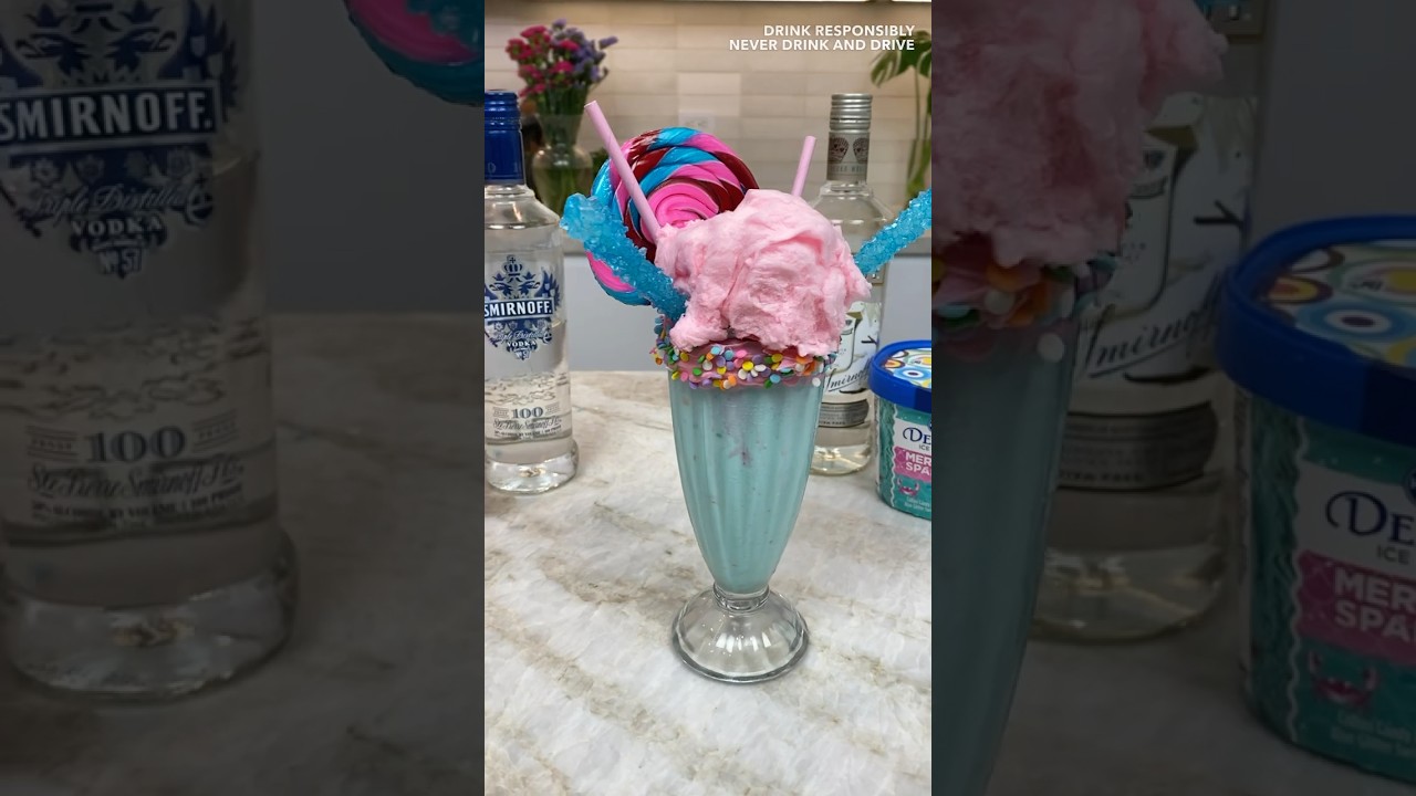 Cotton Candy Freak Shake   #cocktail #candy