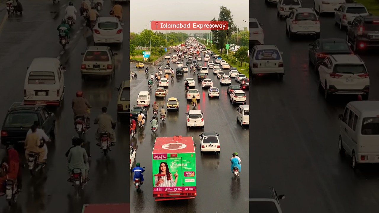 Heavy Traffic on Islamabad Expressway #capitalofpakistan
