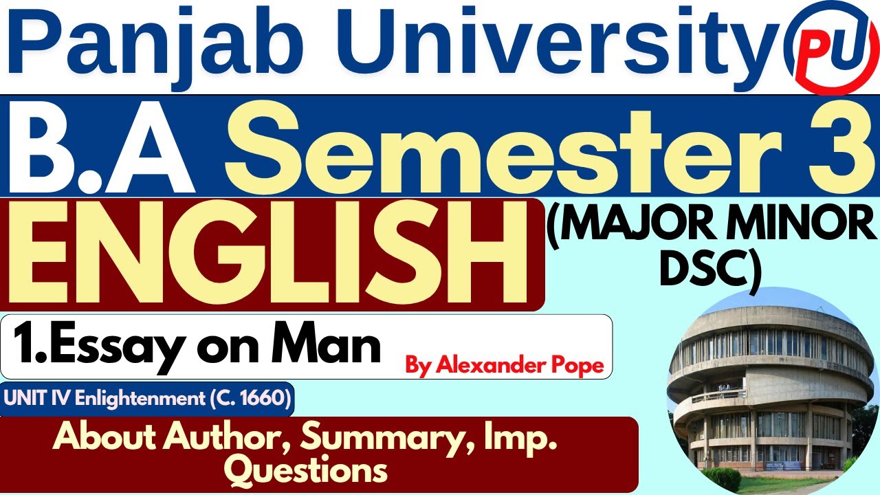 BA English Semester 3 | Essay on Man by Alexander Pope | Major Minor | English BA | PUC