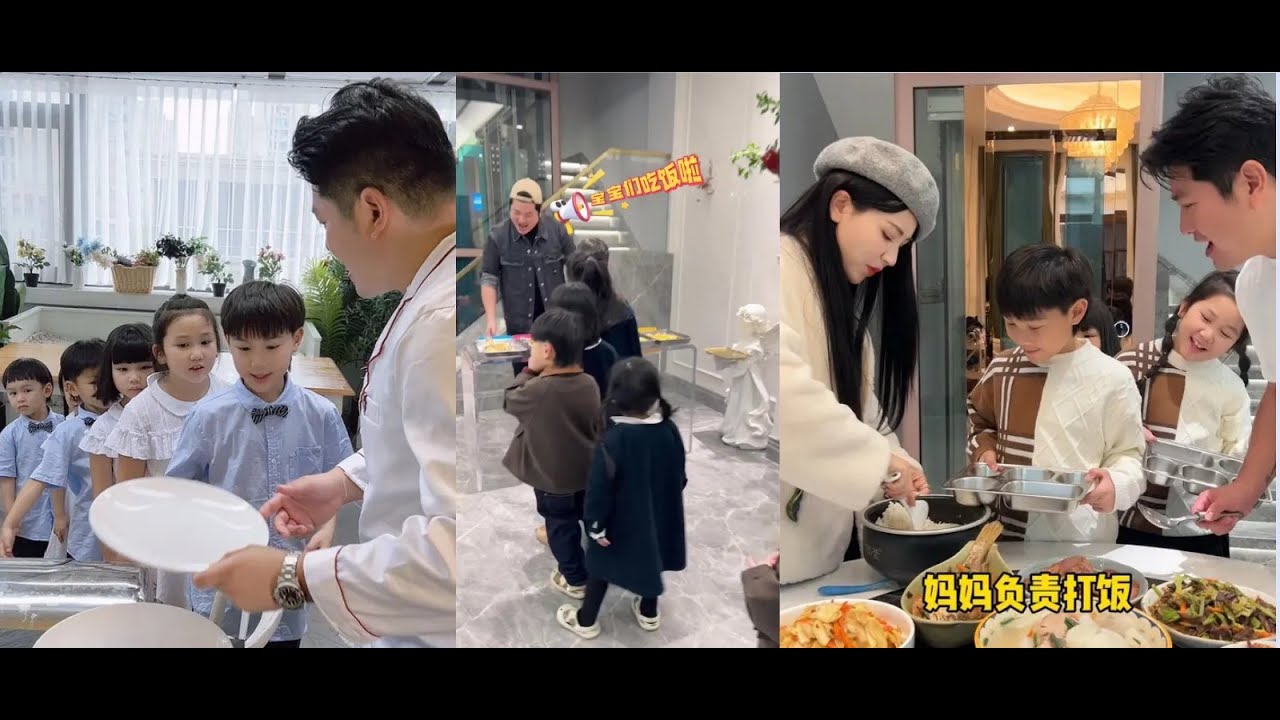 六个孩子宅家是怎么吃自助餐的？