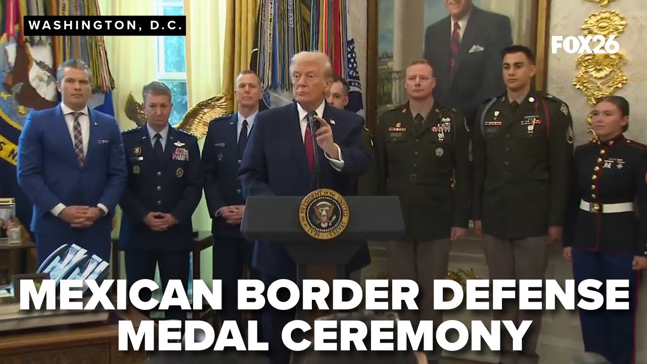 Trump is recognizing 13 military service members with a Mexican Border Defense Medal