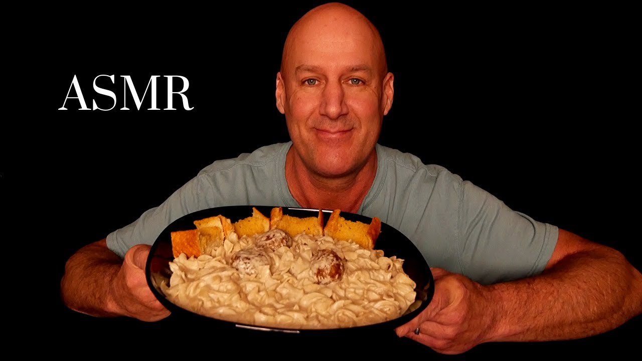 ASMR: HOMEMADE MEATBALL STROGANOFF (EATING SOUNDS) SOFT SPOKEN