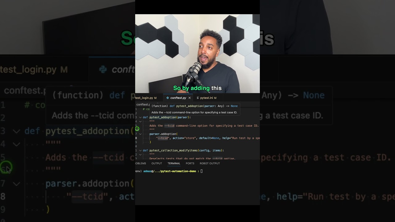 PyTest: run tests by ID with @pytest.mark.tcid