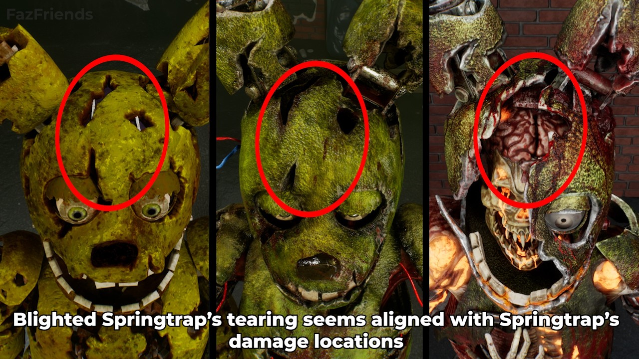 Original FNAF 3 vs DBD vs Blighted Springtrap Model Comparisons