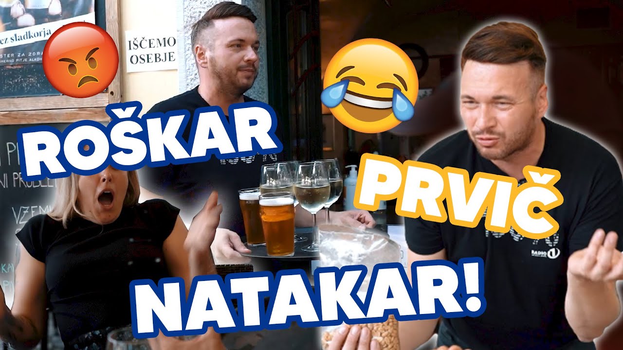 ROŠKAR KOT NATAKAR: Mu je uspelo pravilno prinesti pijačo do miz in obdržati vse kozarce na pladnju?