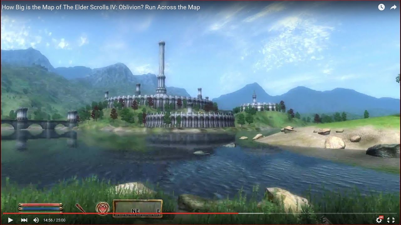 HOW BIG IS THE MAP in The Elder Scrolls IV: Oblivion? Run Across the Map
