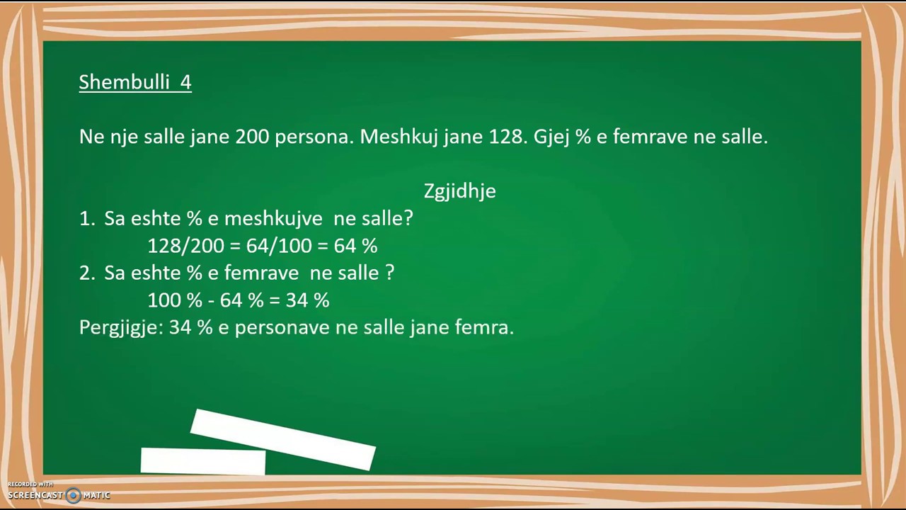 Shprehja e thyesave ne përqindje (pjesa e pare)