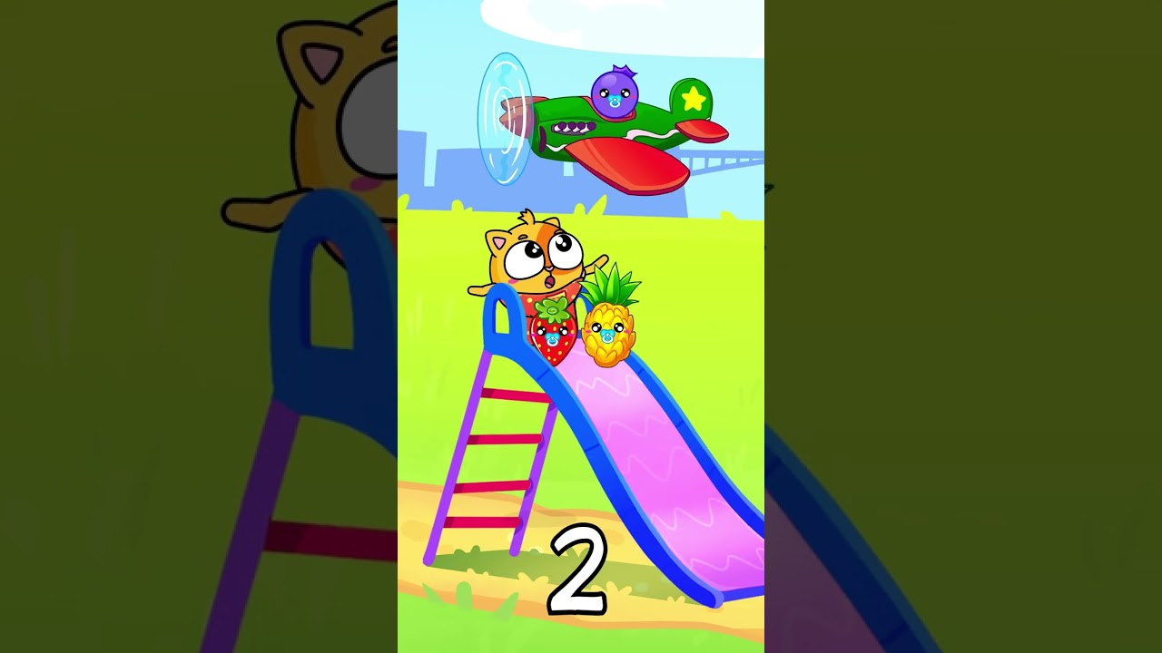 Numbers Fruits on Slide for Kids | Funny Song For Baby & Nursery Rhymes #kidssongs #toddlers