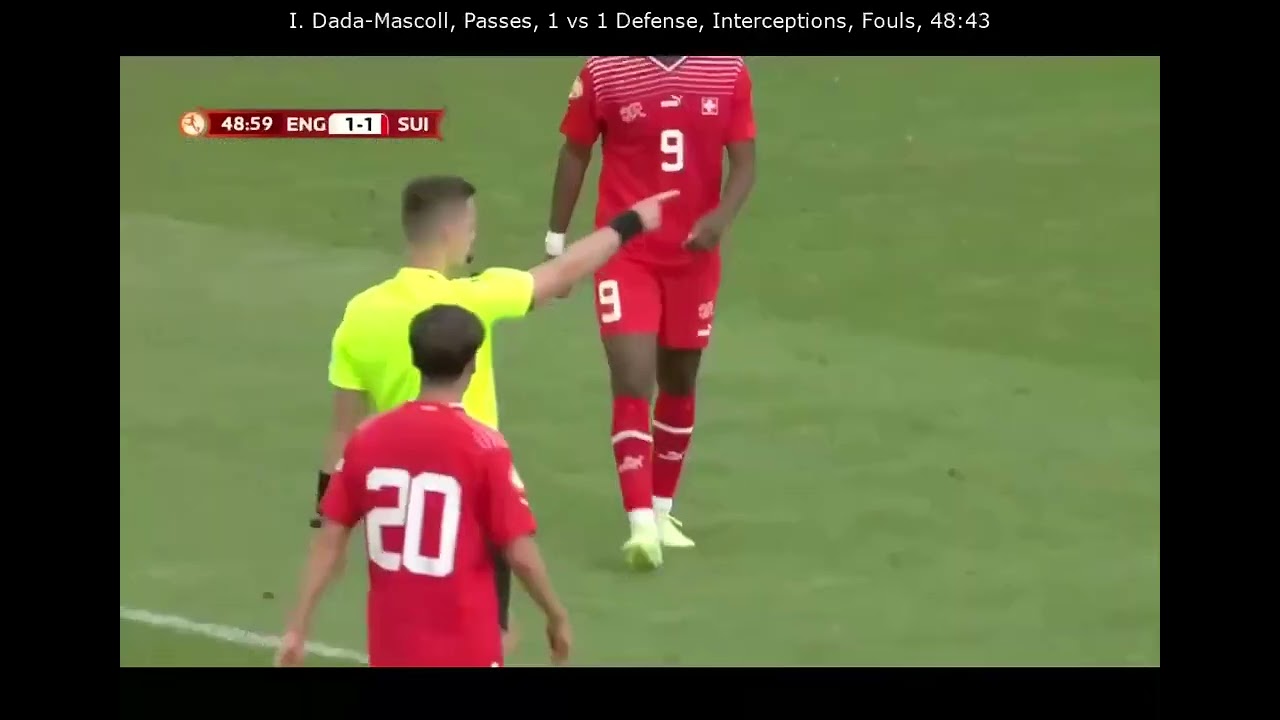 Isaiah Dada-Mascoll |  England U17 vs Switzerland U17 2023-05-30 Match Highlight | Every Touch