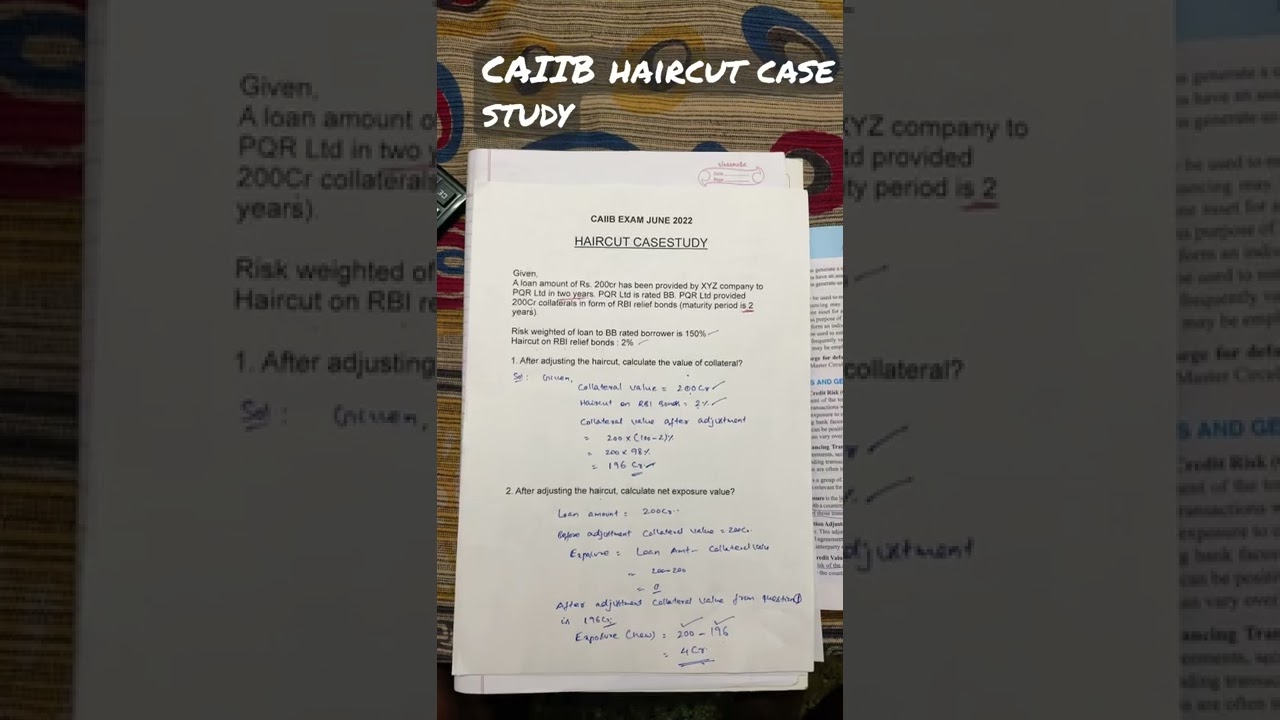 CAIIB 2022 BFM HAIRCUT CASESTUDY #caiib #bfm #recalled #questions