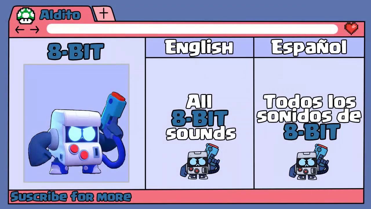 BRAWL STARS | TODOS LOS SONIDOS DE 8BIT | Lyrics - Sub español | ALL 8-BIT SOUNDS