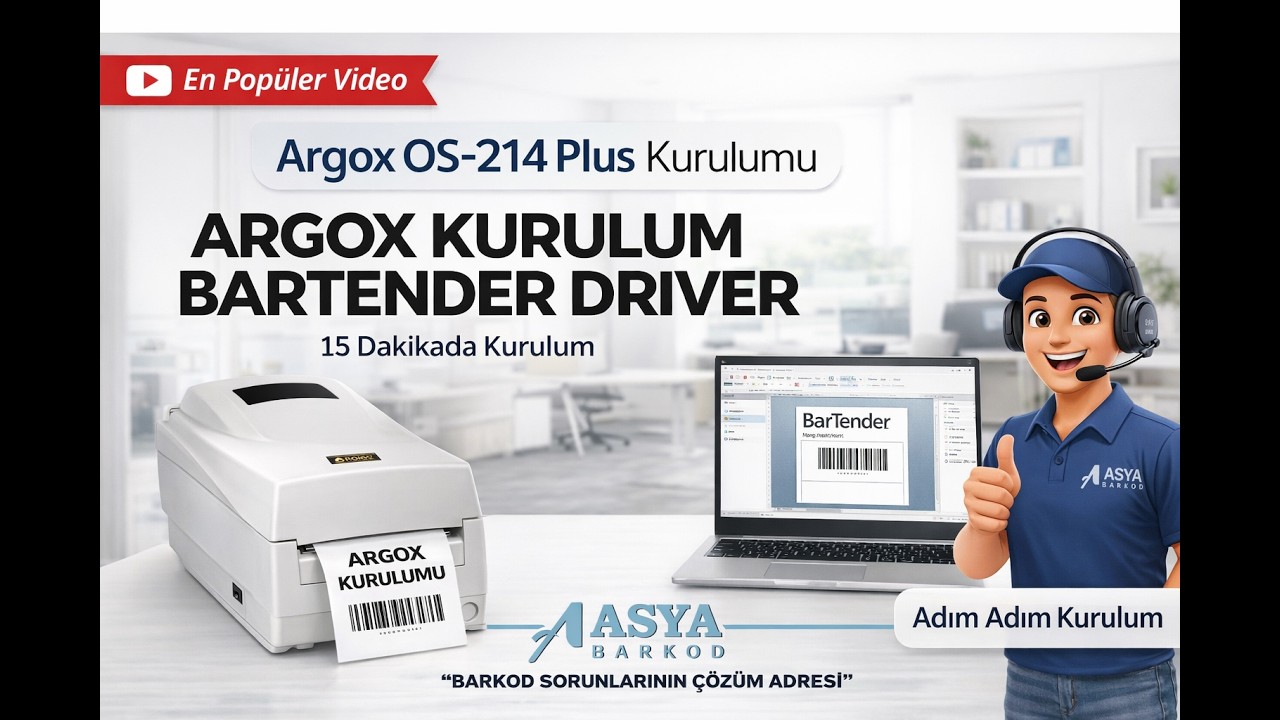 Argox barkod yazıcı etiket ribon takılışı, bartender kurulum, tasarım, Argox OS214   Işık hataları