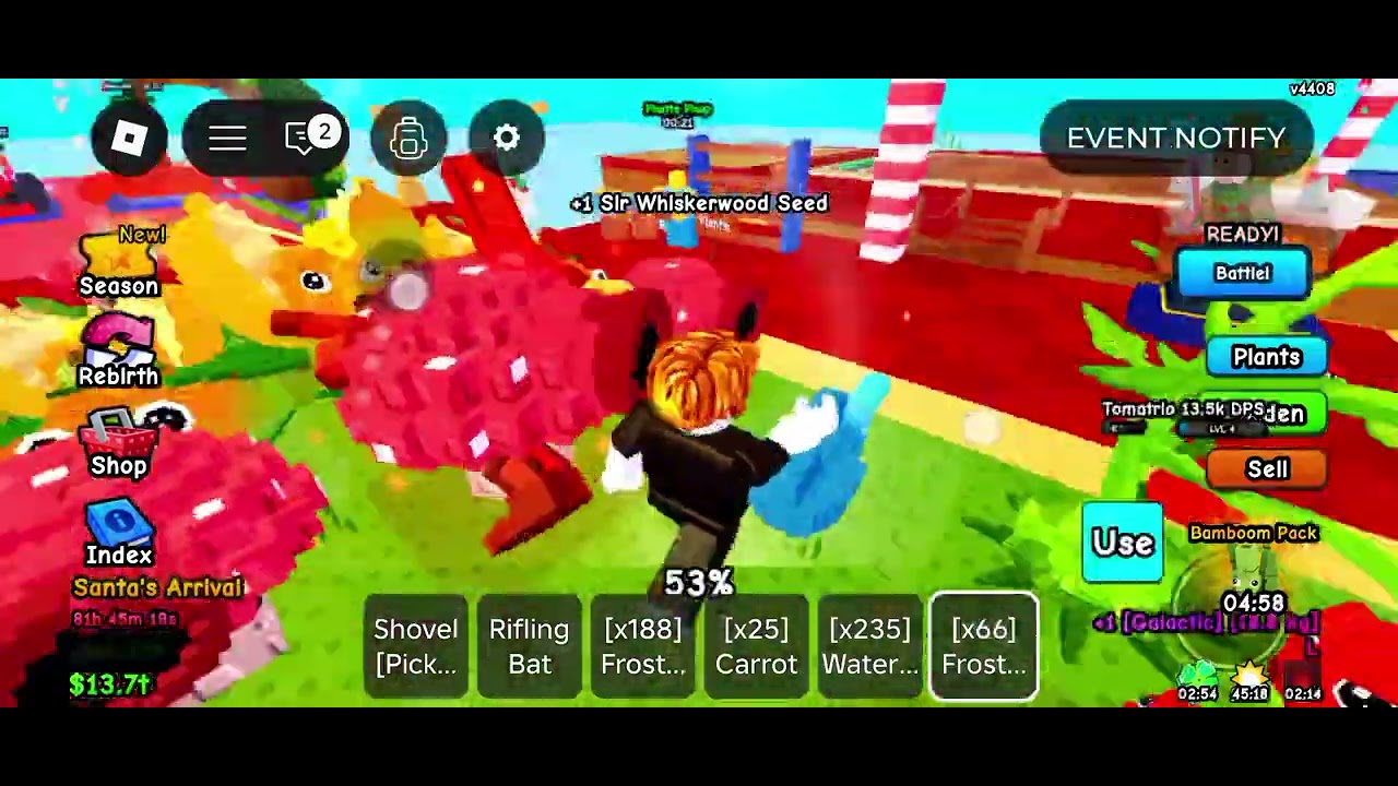 Playing plants vs brainrots new christmas update admin abuse