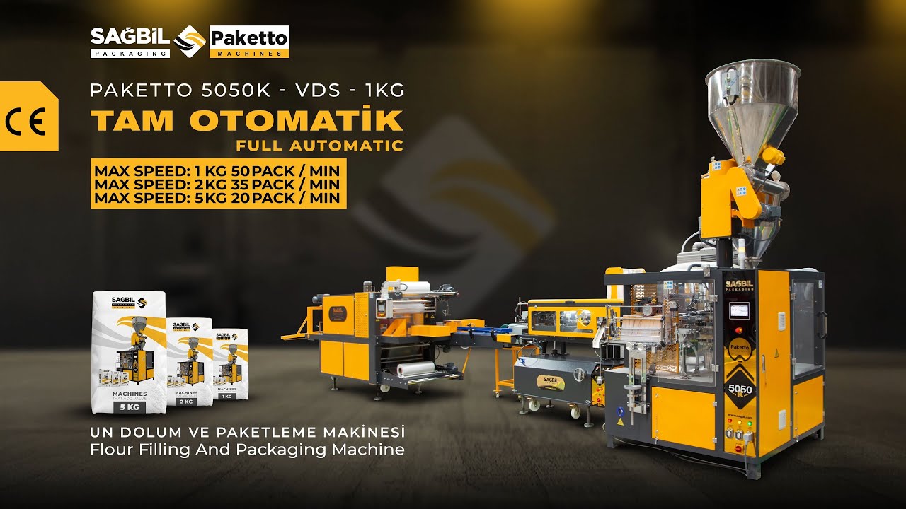 PAKETTO 5050K - VDS 1Kg K&acirc;ğıt Dolum Paketleme Hattı / Paper Filling and Packaging Line