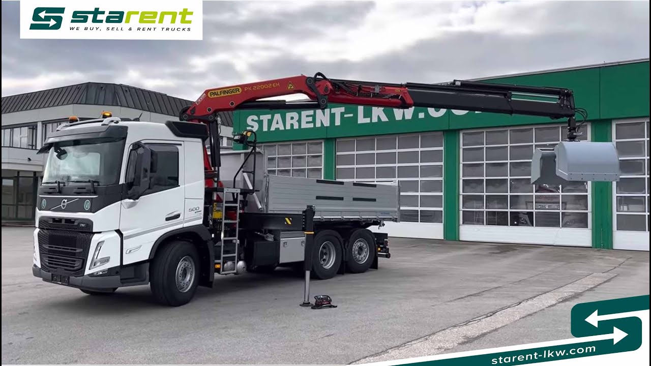 verkauft - Volvo FM 500, Palfinger PK22002 EH, Dreiseitenkipper, BAU23000, www.starent-lkw.com