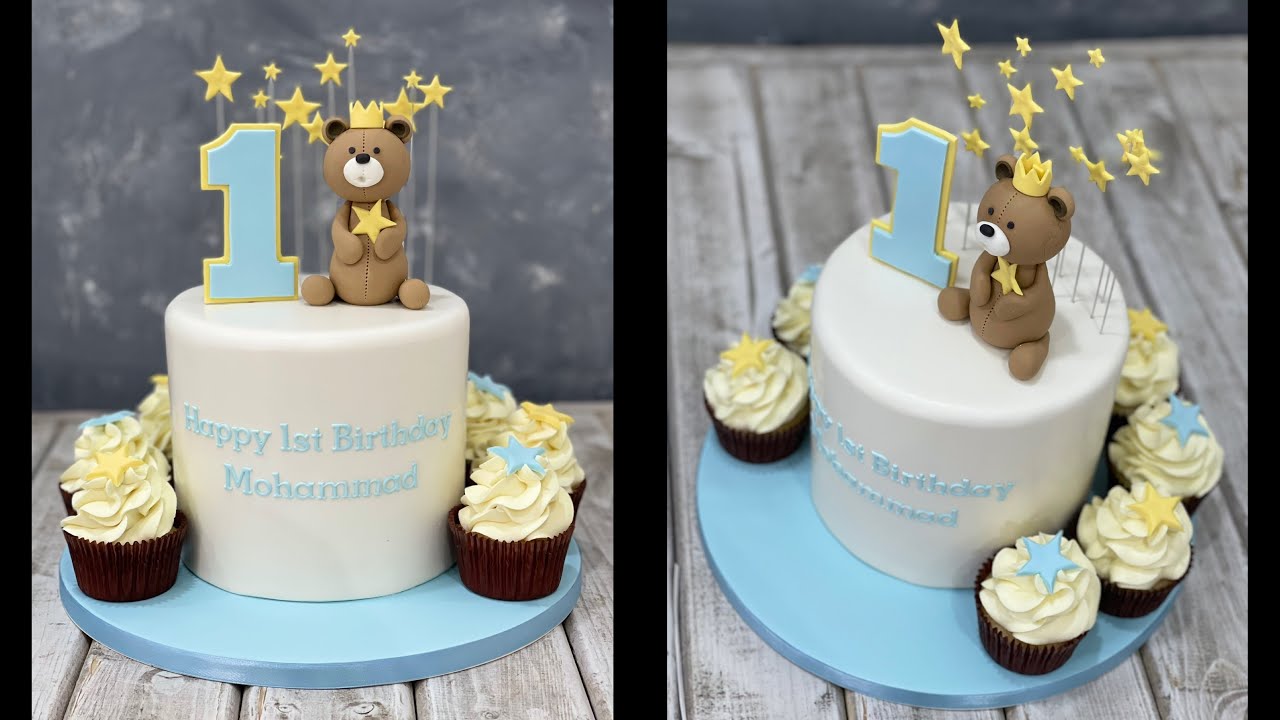 Bear & Star Cake | 1st Birthday Cake