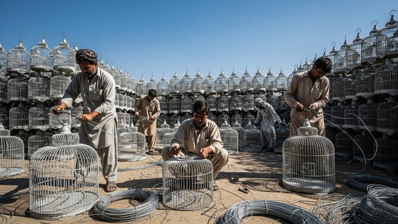 How We Build Bird Cage out of Iron Wire In a Local Factory