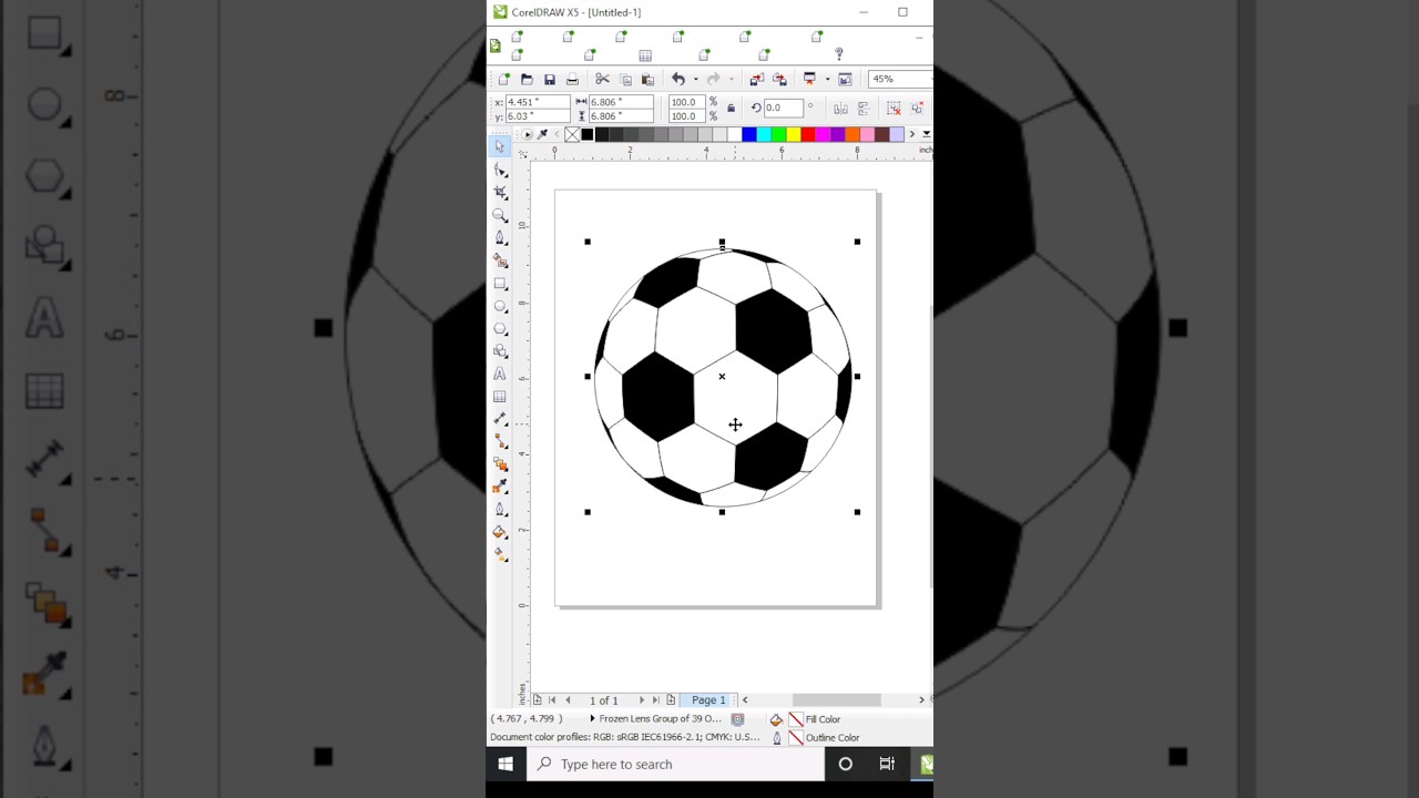 CorelDraw में फुटबॉल बनाए 100% New Trick 😲🔥#shorts #computer