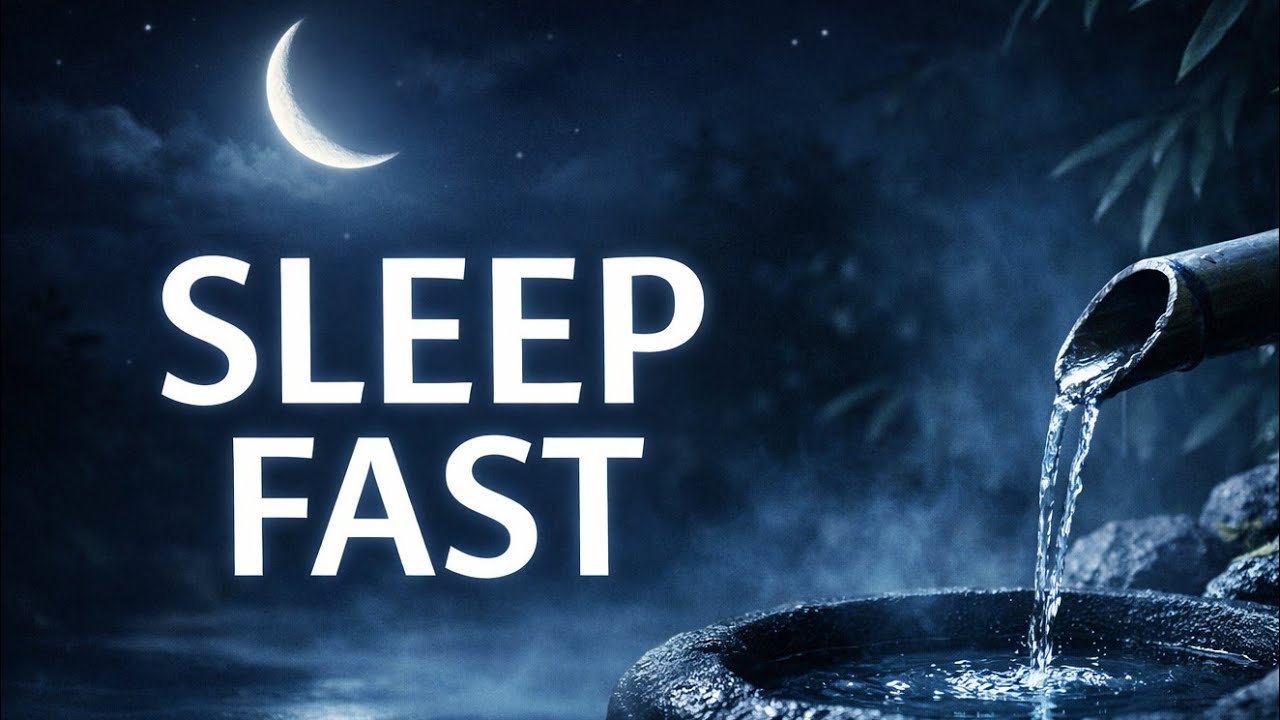 🌙 Fall Asleep Fast Tonight | Relaxing Piano & Bamboo Water Sounds (1 Hour)