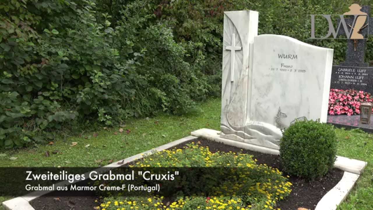 Grabstein f&uuml;r Doppelgrab/ Familiengrab - Marmor Grabstein mit Kreuz - vom Steinmetz aus Th&uuml;ringen