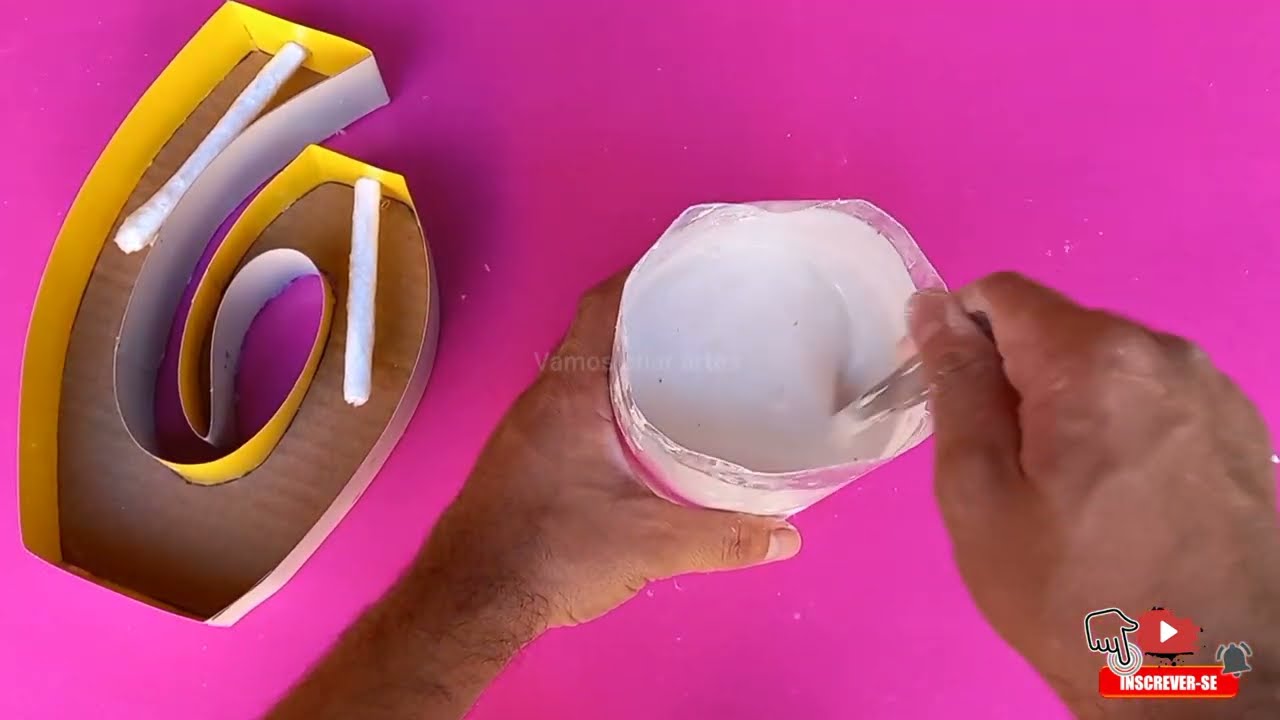 COMO FAZER VASO DECORATIVO MODERNO DE GESSO E PAPELÃO | FAÇA VOCÊ MESMO VASO DECORATIVO DE GESSO