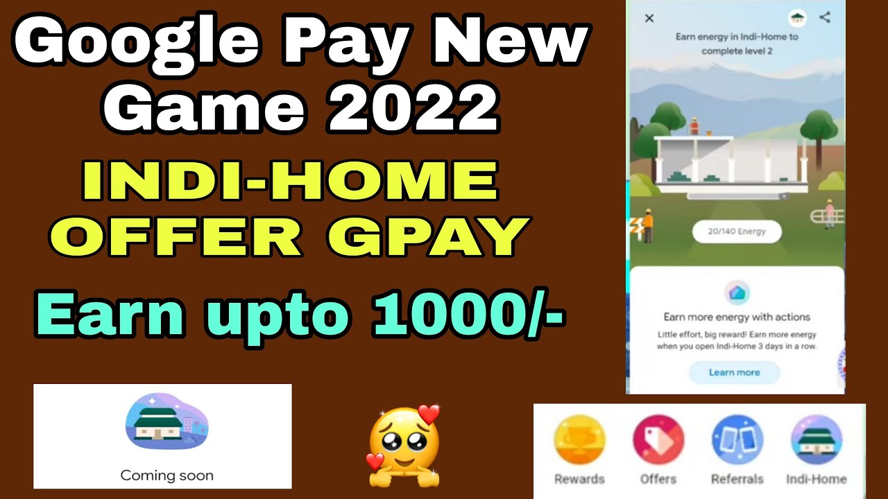 Gpay Indi Home offer 2022 Telugu|| Google pay new Game offer 2022|| Gpay offer telugu