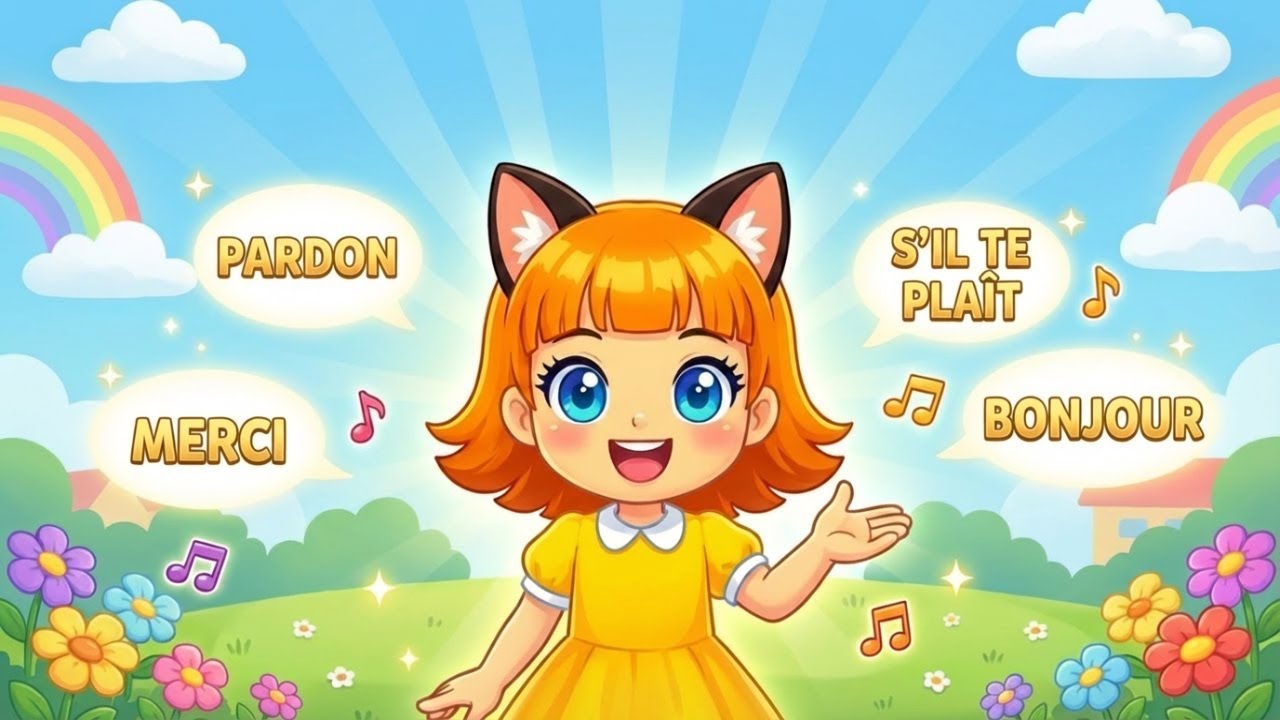 la politesse: Bonjour Merci S’il te plaît Pardon Aurevoir #chansonspourenfants #chansonséducatives
