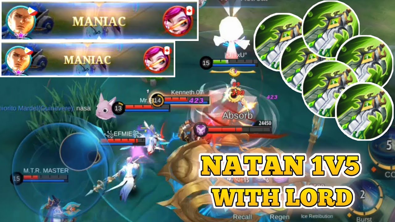 NATAN 2X MANIAC GAMEPLAY🔥|BEST BUILD 2021🔥|EZ MANIAC MLBB🔥