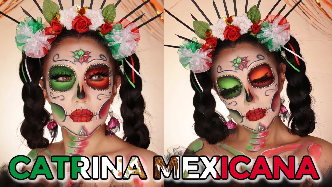 CATRINA MEXICANA TRICOLOR 🇲🇽 💀 SUGARSKULL  makeup tutorial | auroramakeup