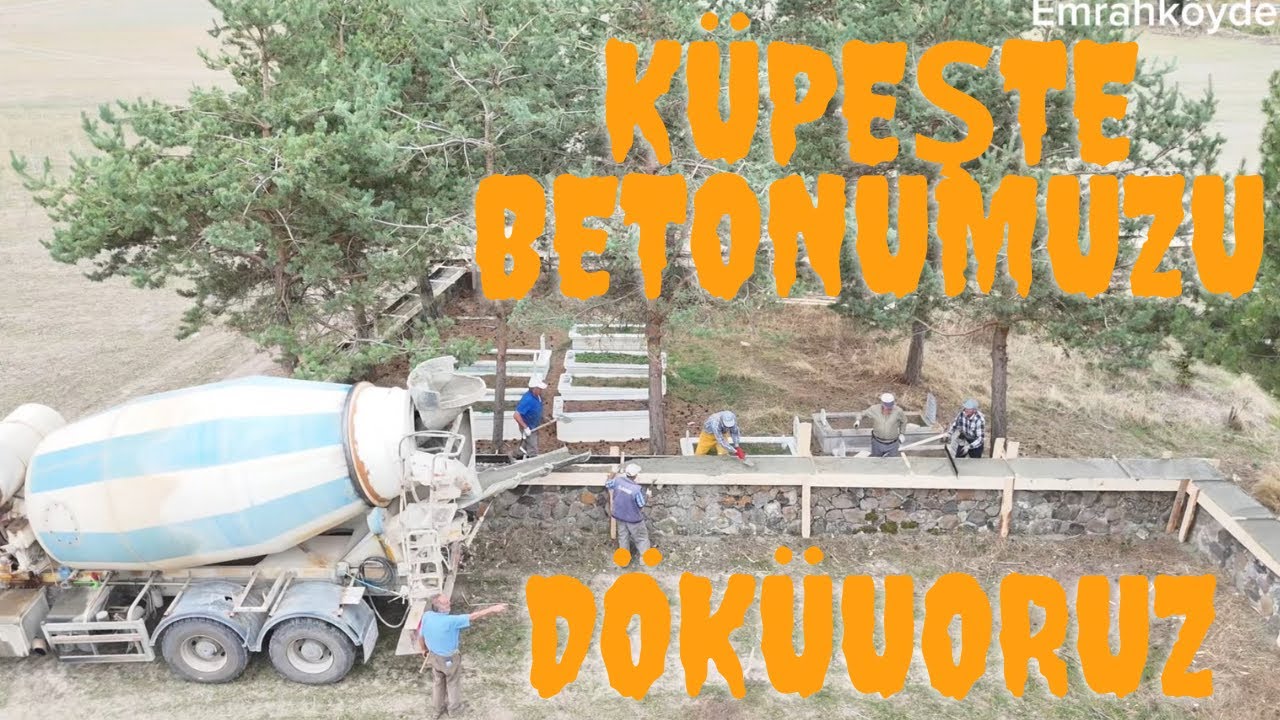 AŞAĞI DÜĞER KÖYÜ MEZARLIK DUVARLARINA KÜPEŞTE BETONU DÖKÜLÜYOR - KÖY İŞİ - KÖY HAYATI - SOHBET VE İŞ