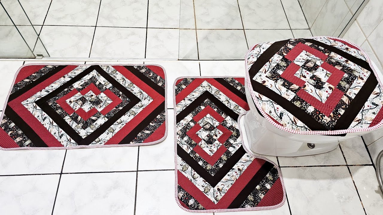 BELÍSSIMO PATCHWORK: JOGO DE BANHEIRO FÁCIL E RÁPIDO 🧵