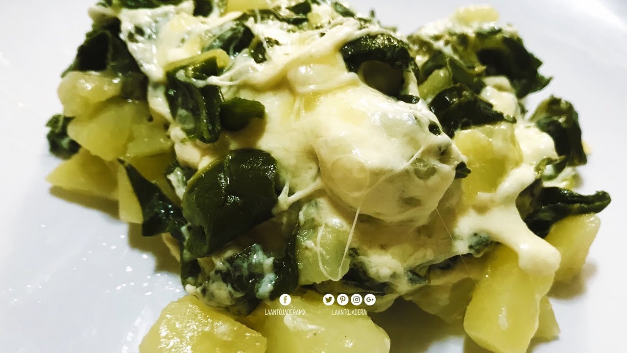 Acelgas con Papas y Queso Gratinado