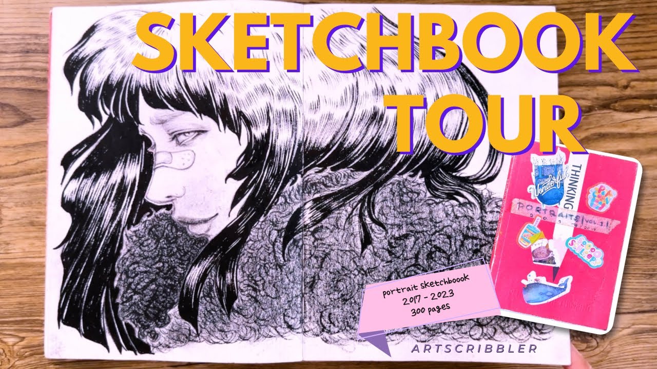PORTRAIT SKETCHBOOK TOUR | Drawing Faces All Day Long