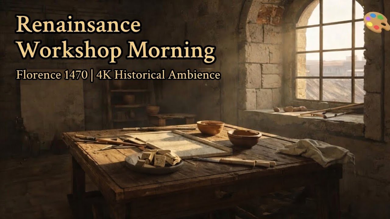 Step Inside Florence, 1470 🎨 Renaissance Workshop Morning | 4K Historical Ambience