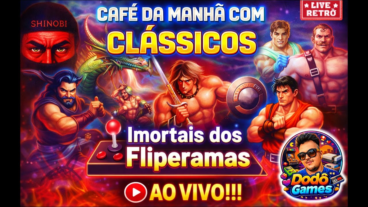 🔴CAFÉ DA MANHÃ COM CLÁSSICOS IMORTAIS DOS FLIPERAMAS - AO VIVO! ☕🎮